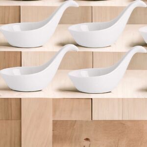 Porcelain Spoon-shaped Mini Tasters Set Of 4 By Porcelana